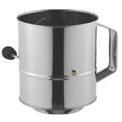 Avanti Stainless Steel Crank Handle Flour Sifter - 5 Cup