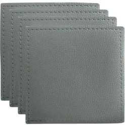 Maxwell And Williams Table Accents Leather Look Cowhide Coaster 10x10cm Set Of 4 Grey
