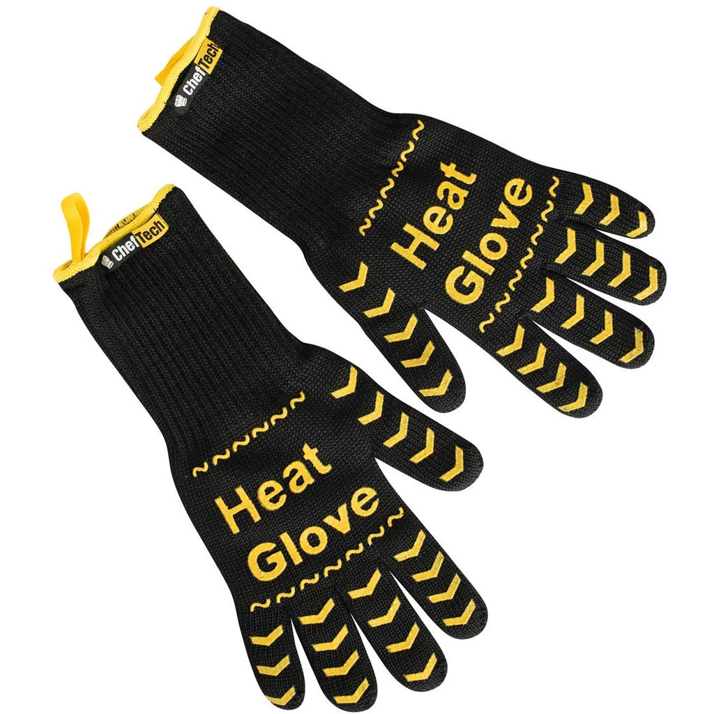 ChefTech Heat Resistant Gloves - Pair - Yellow On Black ChefTech Heat Resistant Gloves - Pair - Yellow On Black -Avanti store