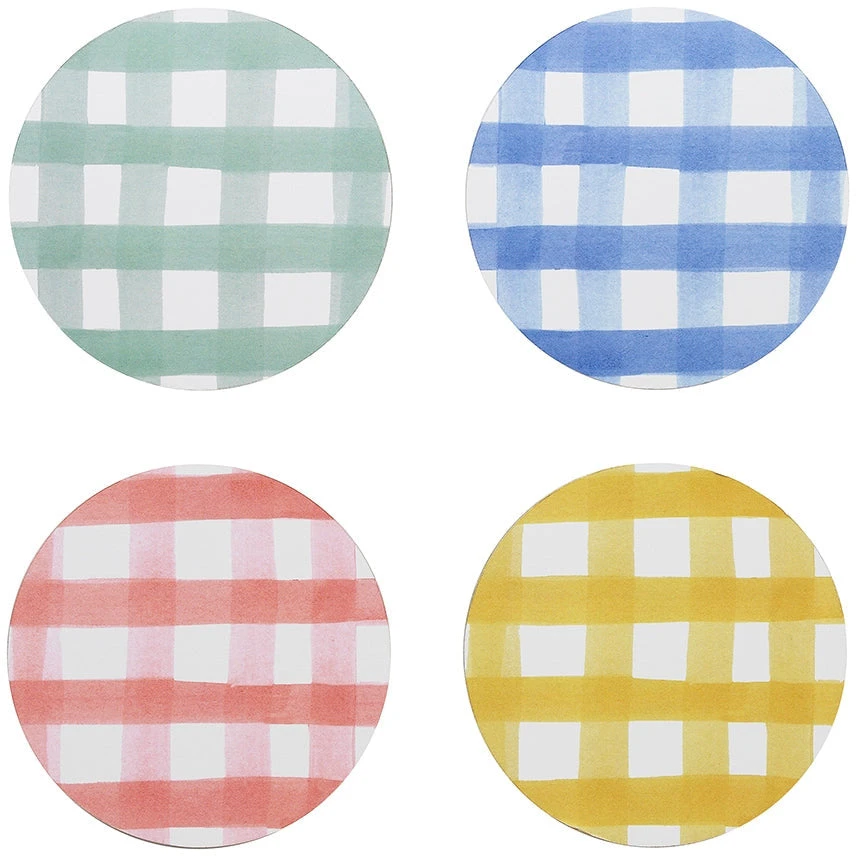 Ecology Ripe Set of 4 Coasters 10 x 10cm Gingham Round Ecology Ripe Set Of 4 Coasters 10 X 10cm Gingham Round -Avanti store