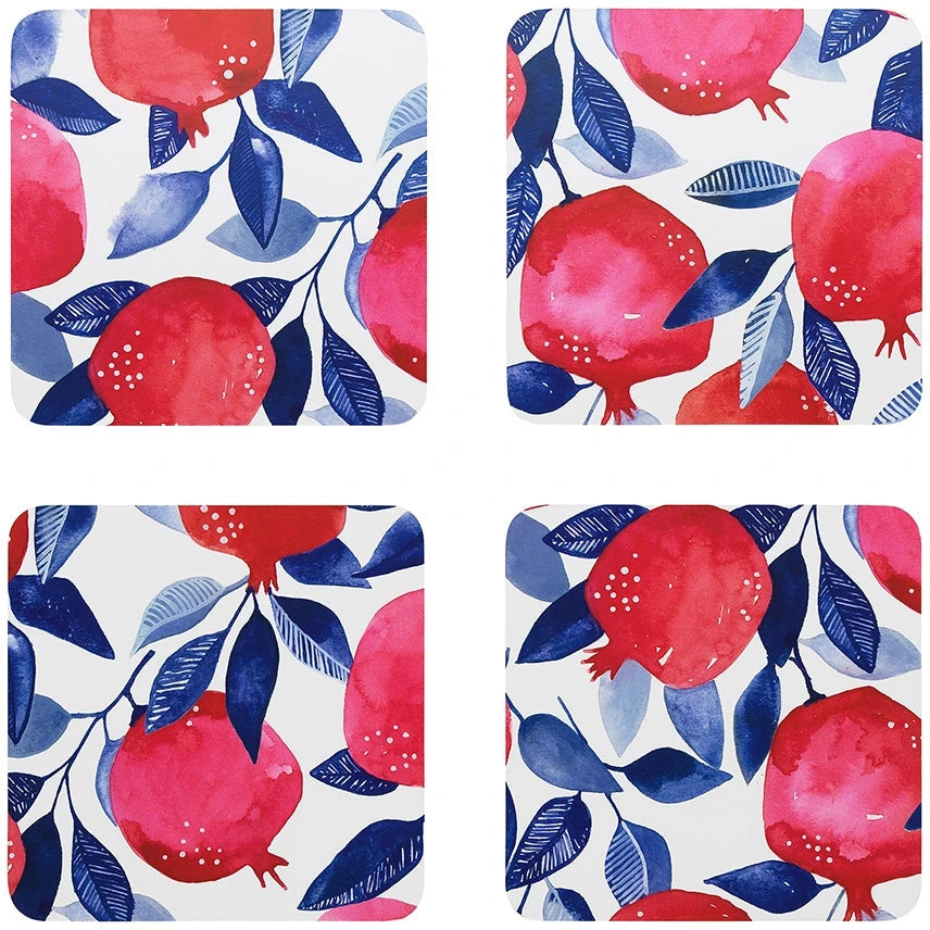 Ecology Punch Set of 4 Coasters 10 x 10cm Pomegranate Ecology Punch Set Of 4 Coasters 10 X 10cm Pomegranate -Avanti store