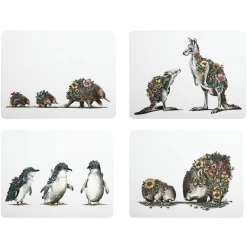 Maxwell And Williams Marini Ferlazzo Australian Families Cork Back Placemat 34x26.5cm Set Of 4 Assorted Gift Boxed