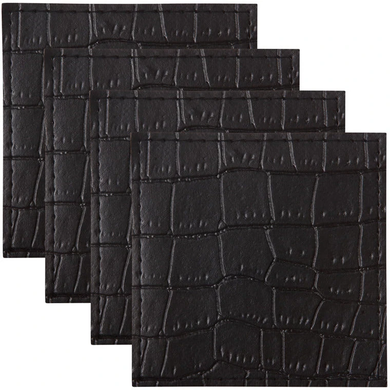 Maxwell and Williams Table Accents Leather Look Alligator Coaster 10x10cm Set of 4 Black Maxwell And Williams Table Accents Leather Look Alligator Coaster 10x10cm Set Of 4 Black -Avanti store