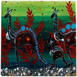 Maxwell And Williams Melanie Hava Journeys Ceramic Coaster 10cm Kangaroos