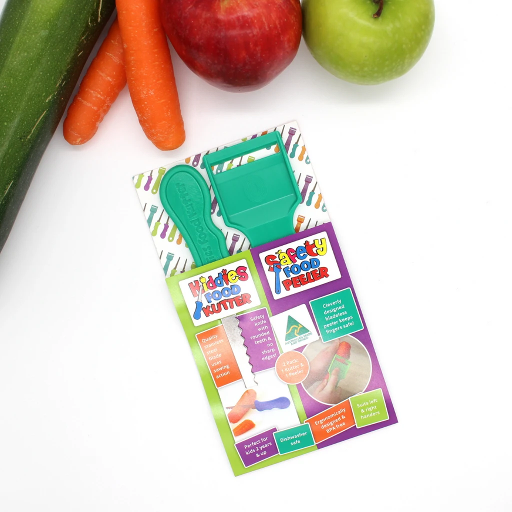 Safety Food Kutter Kiddies Food Kutter and Safety Food Peeler Twin Pack Green Safety Food Kutter Kiddies Food Kutter And Safety Food Peeler Twin Pack Green -Avanti store