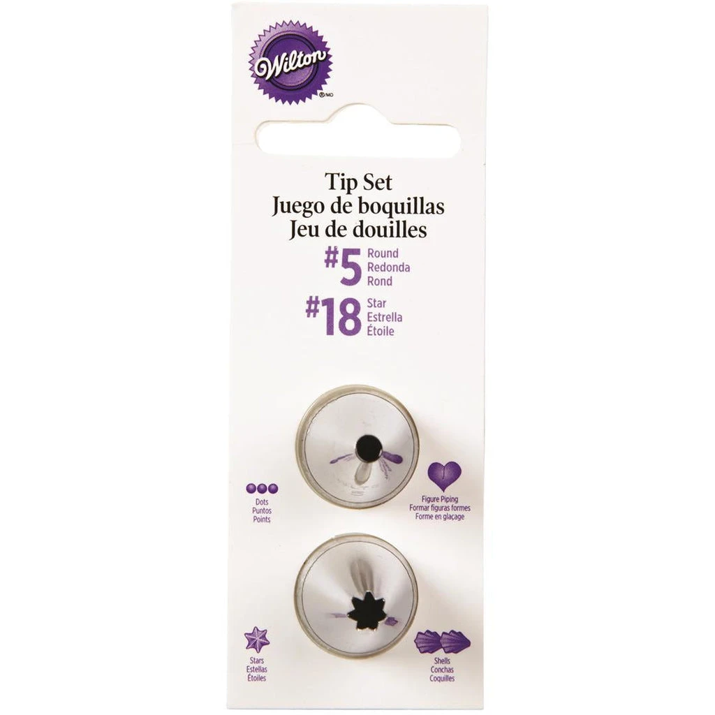 Wilton Round And Star Tip Set - #5 And #18 Wilton Round And Star Tip Set - #5 And #18 -Avanti store W418